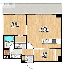 プレジオ宝塚ASIAN 2LDKの間取図画像