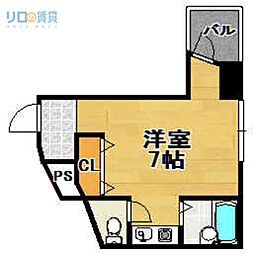 ハイツアルペン宝塚 ワンルームの間取図画像