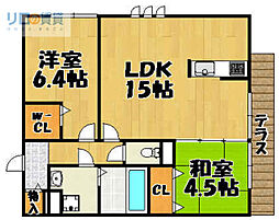アイエヌ南花屋敷 2LDKの間取図画像