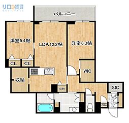 CELFENA 宝塚・川面 HautDeGamme 2LDKの間取図画像