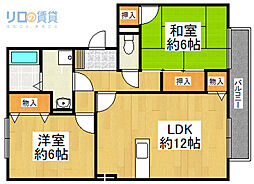 アビタシオン仁川2 2LDKの間取図画像