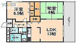 ロイヤル瑞ケ丘 2LDKの間取図画像