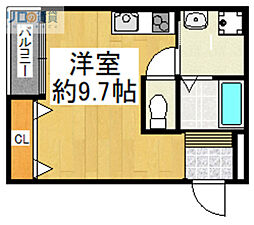 WINDBELL高司 ワンルームの間取図画像