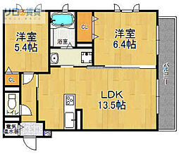 コスモス野上 2LDKの間取図画像