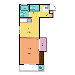 ブレスデンヴィーヌ 2階1DKの間取り