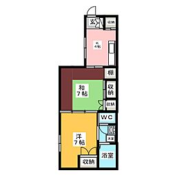 Ｋハウス 1階2DKの間取り