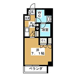 ザ・パークハビオ駒込 2階1Kの間取り