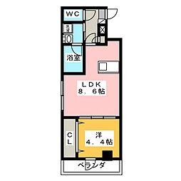 ＬＯＣ‘Ｓ 赤羽志茂 2階1LDKの間取り