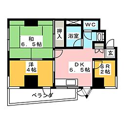 リバージュM 3階2SDKの間取り