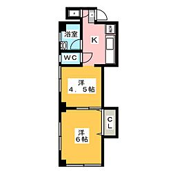 小瀬ビル 3階2Kの間取り