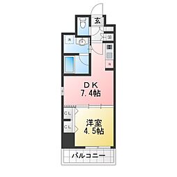 Alivis東十条 1DKの間取図画像