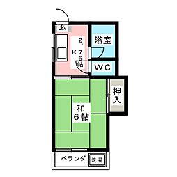 中山グリーンハイツ 1Kの間取図画像