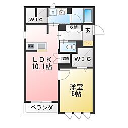 メゾンドマカロン 1LDKの間取図画像