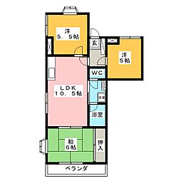ヒルズセントポール 3LDKの間取図画像
