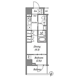 アークマーク志茂Sta. 1DKの間取図画像