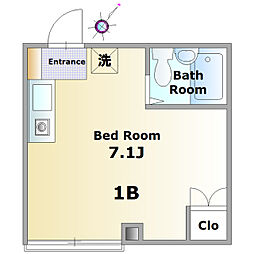 新千葉コーポラス ワンルームの間取図画像