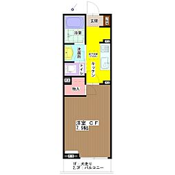 グランドエトワール18 1Kの間取図画像