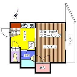 T・Uビル2 1Kの間取図画像