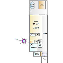 MyHome RELAXA ワンルームの間取図画像