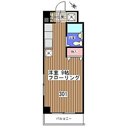 ボヌール轟 ワンルームの間取図画像