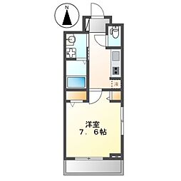 クラール岩塚 3階1Kの間取り