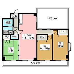 江藤マンション 3LDKの間取図画像