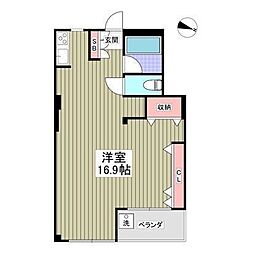 ワコー第9梅田マンション ワンルームの間取図画像