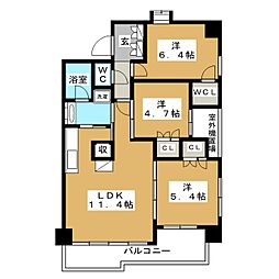 レーヴリーズ西新井 3LDKの間取図画像