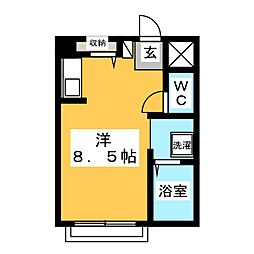 パラッツオ・グラティオーソ ワンルームの間取図画像