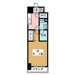 ベルミエール 1Kの間取図画像