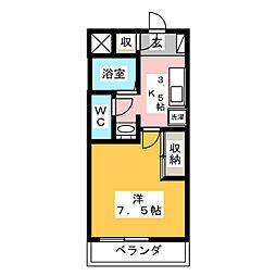 コーポハウスカモン 1Kの間取図画像