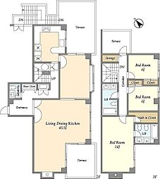 松濤リージェンシー 2階3LDKの間取り