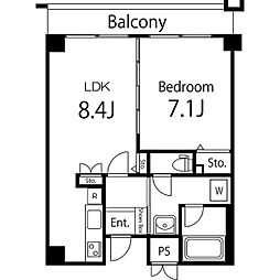 ガーデン杉並方南 3階1LDKの間取り