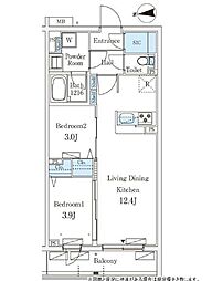 テラス杉並方南町 4階2LDKの間取り