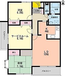 武蔵野パークヒルズ 3階3LDKの間取り