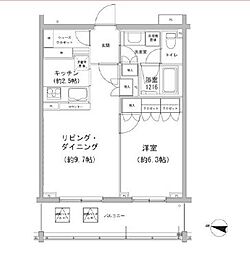 ヒューリックコート雪が谷 1階1LDKの間取り