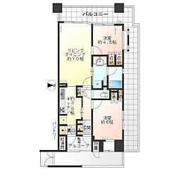 コンセール中野 5階2LDKの間取り