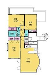 フラッツ都立大 3階3LDKの間取り