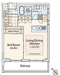 カスタリア初台II 4階1LDKの間取り