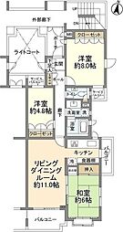 パセーオ松原 1階3LDKの間取り