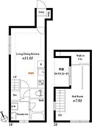 キングハウス吉祥寺A棟 1階1LDKの間取り
