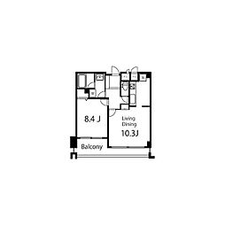 ガーデン杉並方南 1LDKの間取図画像