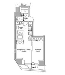 ザ・パークハビオ中野新橋 1LDKの間取図画像