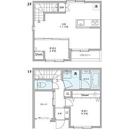 メテオレジデンス千石 2LDKの間取図画像
