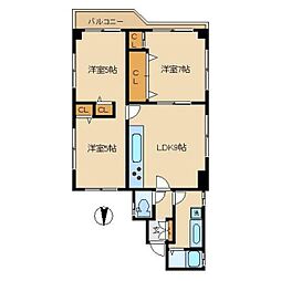 クレスト21 3LDKの間取図画像