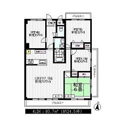 グリーンパレス鷺宮 4LDKの間取図画像