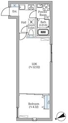 エスジーコート学芸大学 1LDKの間取図画像