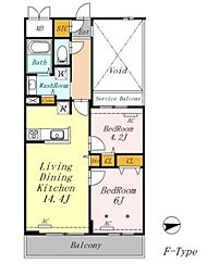 AZALETY上北沢 2LDKの間取図画像
