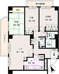 パークニューポート 3LDKの間取図画像