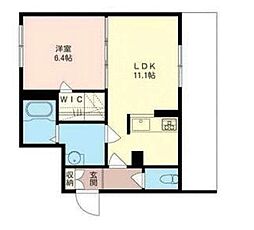 アドラー奥沢 1LDKの間取図画像